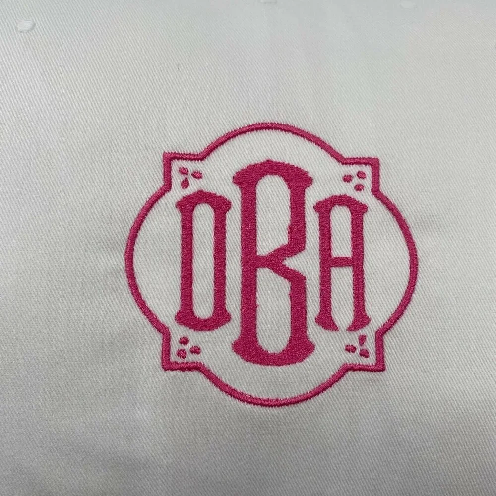 Tuckernuck Tots Baby Girl Pillow White Swiss Dot/Pink Embroidery OBA Monogram